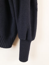 Load image into Gallery viewer, The Bavarian dark blue knit cardigan
