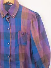 Load image into Gallery viewer, The purple check vintage blouse
