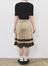 Load image into Gallery viewer, The 70s/80s retro beige suede A-line skirt
