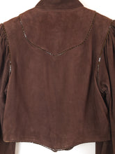 Load image into Gallery viewer, The 80s chocolate brown suede jacket
