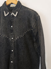 Load image into Gallery viewer, The black denim pearl shirt
