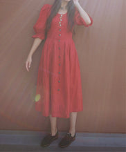 Load image into Gallery viewer, The red Trachten linen dress
