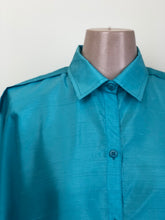 Load image into Gallery viewer, The wide turquoise blue blouse
