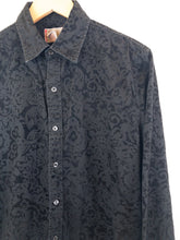 Load image into Gallery viewer, The black blouse with black abstract pattern
