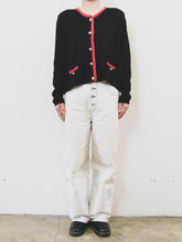 Load image into Gallery viewer, The 80s/90s black cardigan with red details
