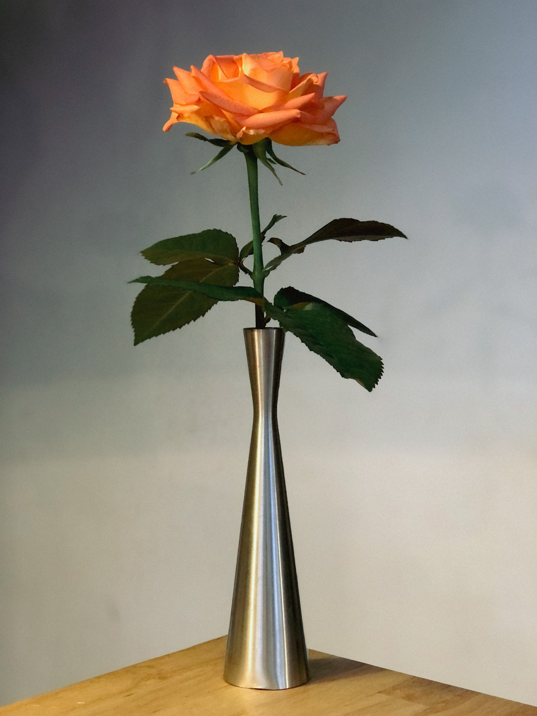 The metal vase