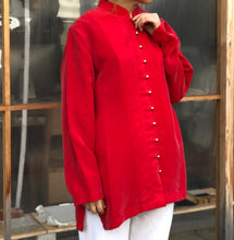 Load image into Gallery viewer, The red vintage silk blouse
