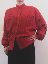 Load image into Gallery viewer, The zig zag red silk jacket
