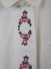 Load image into Gallery viewer, The white Trachten blouse, red stitching
