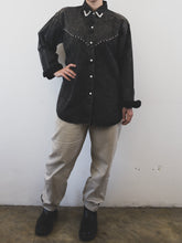 Load image into Gallery viewer, The black denim pearl shirt
