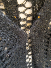 Load image into Gallery viewer, The black crochet cardigan with sequins
