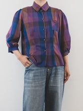 Load image into Gallery viewer, The purple check vintage blouse
