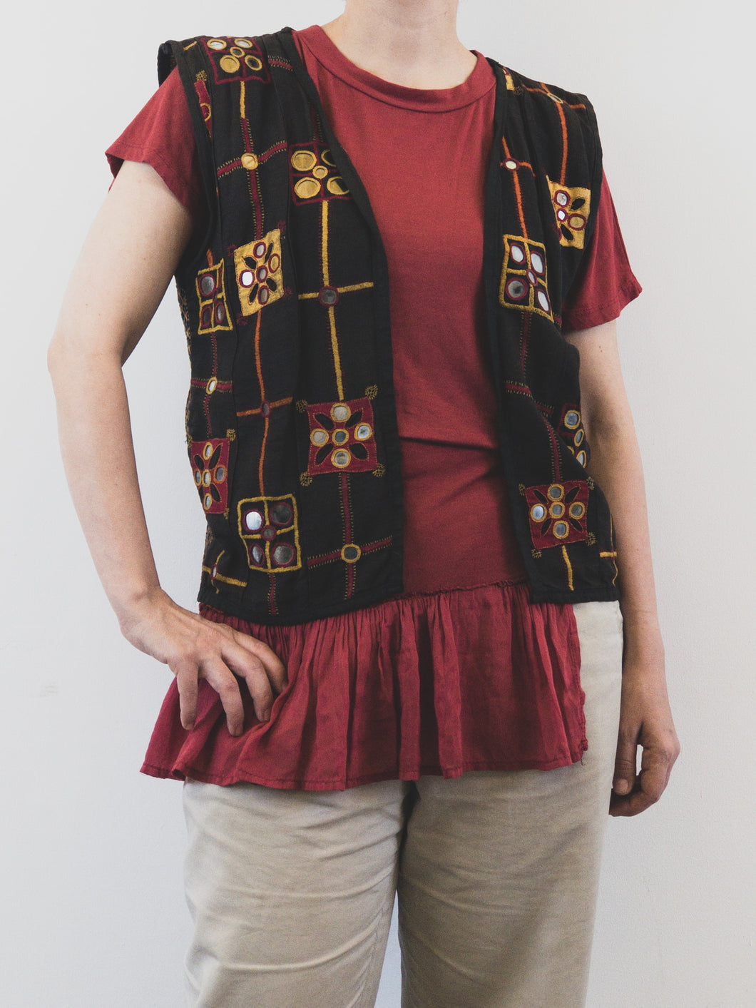 The ethnic vest w/ small mirrors