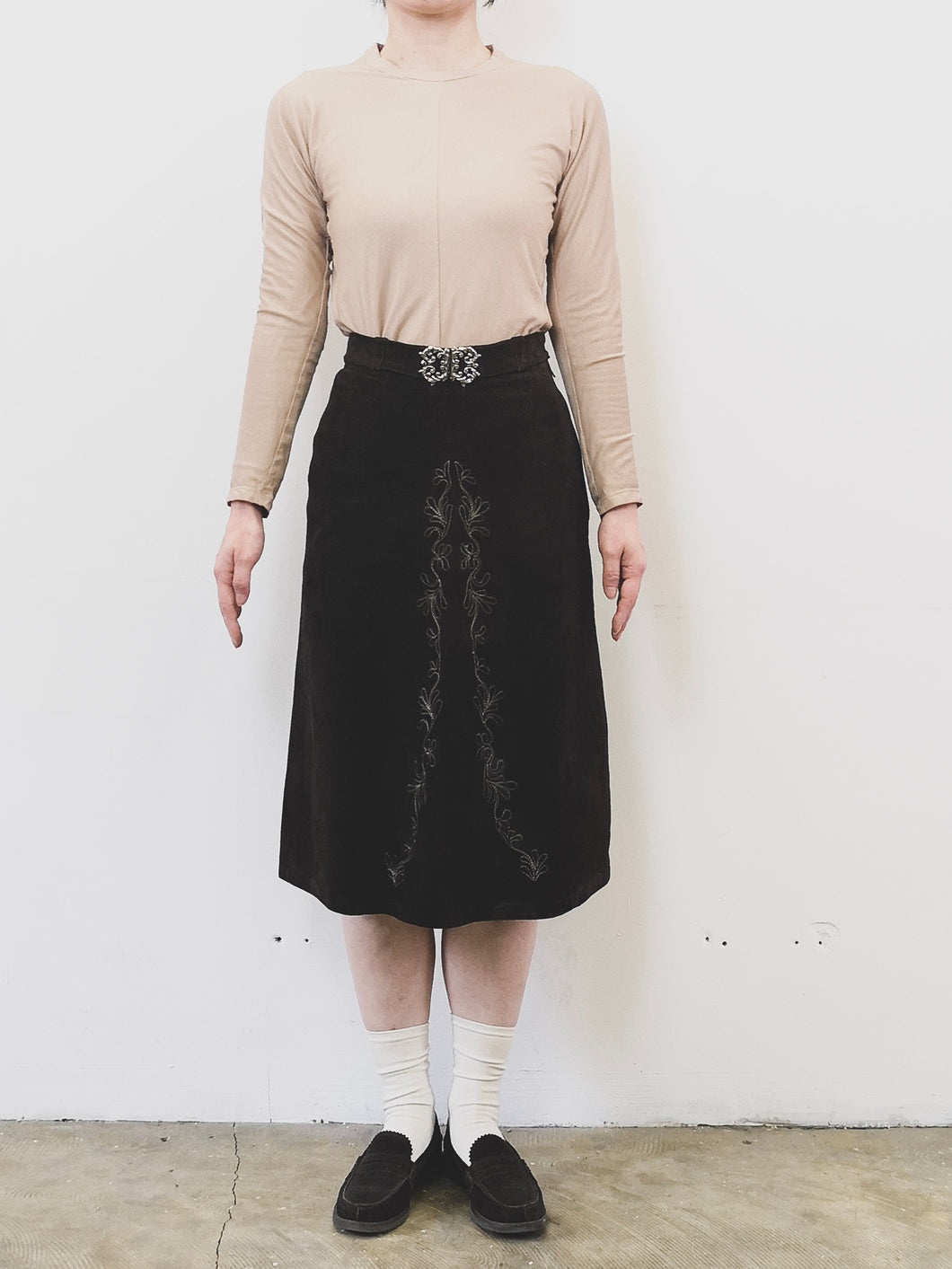 The Bavarian brown suede skirt