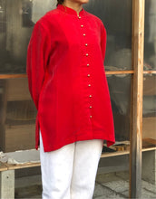 Load image into Gallery viewer, The red vintage silk blouse
