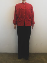 Load image into Gallery viewer, The zig zag red silk jacket
