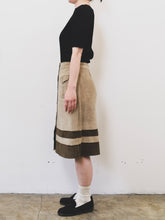 Load image into Gallery viewer, The 70s/80s retro beige suede A-line skirt
