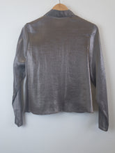 Load image into Gallery viewer, Silver blouse top with zipper
