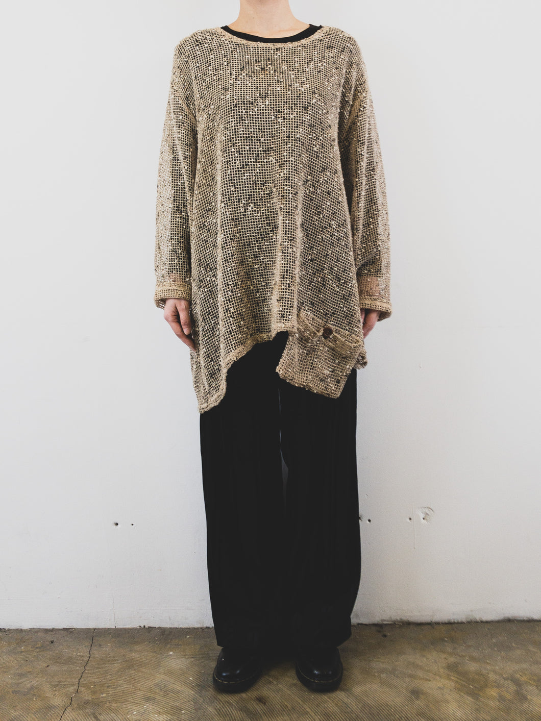 The beige wide net top