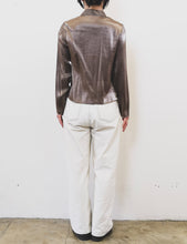 Load image into Gallery viewer, Silver blouse top with zipper
