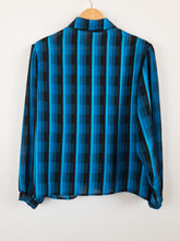 Load image into Gallery viewer, The vintage black/blue see-through blouse
