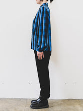 Load image into Gallery viewer, The vintage black/blue see-through blouse
