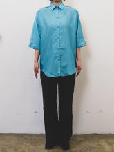 Load image into Gallery viewer, The wide turquoise blue blouse
