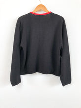 Load image into Gallery viewer, The 80s/90s black cardigan with red details
