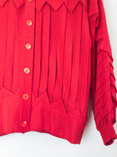 Load image into Gallery viewer, The zig zag red silk jacket
