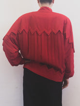 Load image into Gallery viewer, The zig zag red silk jacket
