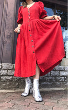 Load image into Gallery viewer, The red Trachten linen dress
