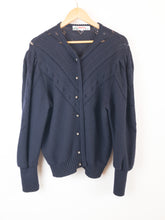 Load image into Gallery viewer, The Bavarian dark blue knit cardigan
