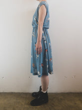 Load image into Gallery viewer, The French vintage thin blue dress
