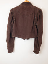 Load image into Gallery viewer, The 80s chocolate brown suede jacket
