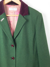 Load image into Gallery viewer, The green designer blazer jacket with pink lining
