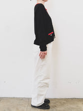 Load image into Gallery viewer, The 80s/90s black cardigan with red details
