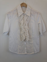 Load image into Gallery viewer, The white blouse with lace ruffles
