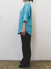 Load image into Gallery viewer, The wide turquoise blue blouse
