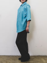 Load image into Gallery viewer, The wide turquoise blue blouse
