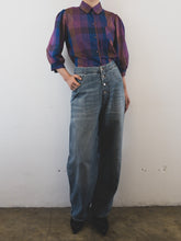 Load image into Gallery viewer, The purple check vintage blouse
