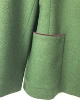 Load image into Gallery viewer, The green designer blazer jacket with pink lining
