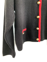 Load image into Gallery viewer, The 80s/90s black cardigan with red details
