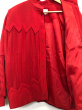 Load image into Gallery viewer, The zig zag red silk jacket
