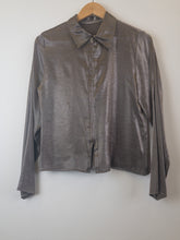 Load image into Gallery viewer, Silver blouse top with zipper
