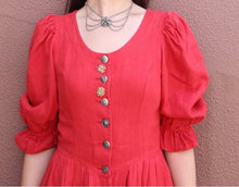 Load image into Gallery viewer, The red Trachten linen dress
