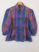 Load image into Gallery viewer, The purple check vintage blouse
