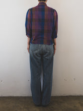 Load image into Gallery viewer, The purple check vintage blouse
