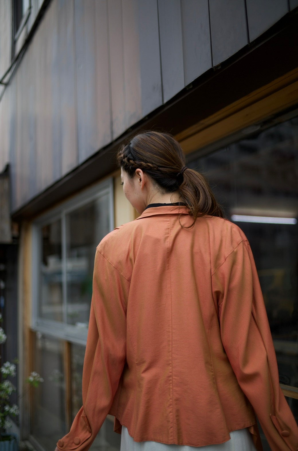 The 80s terra cotta blazer jacket