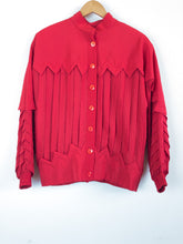 Load image into Gallery viewer, The zig zag red silk jacket
