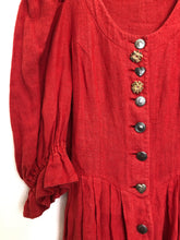 Load image into Gallery viewer, The red Trachten linen dress
